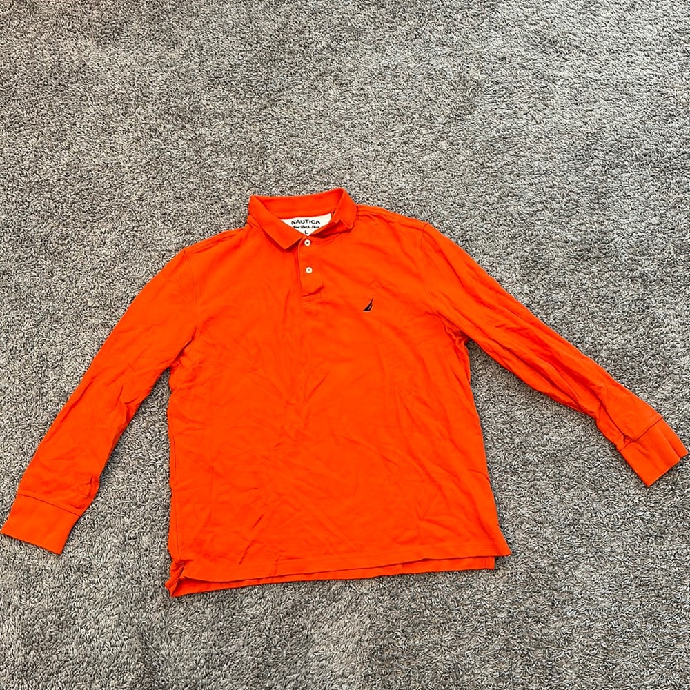Like new! Men’s orange Nautica long sleeve True Deck Shirt